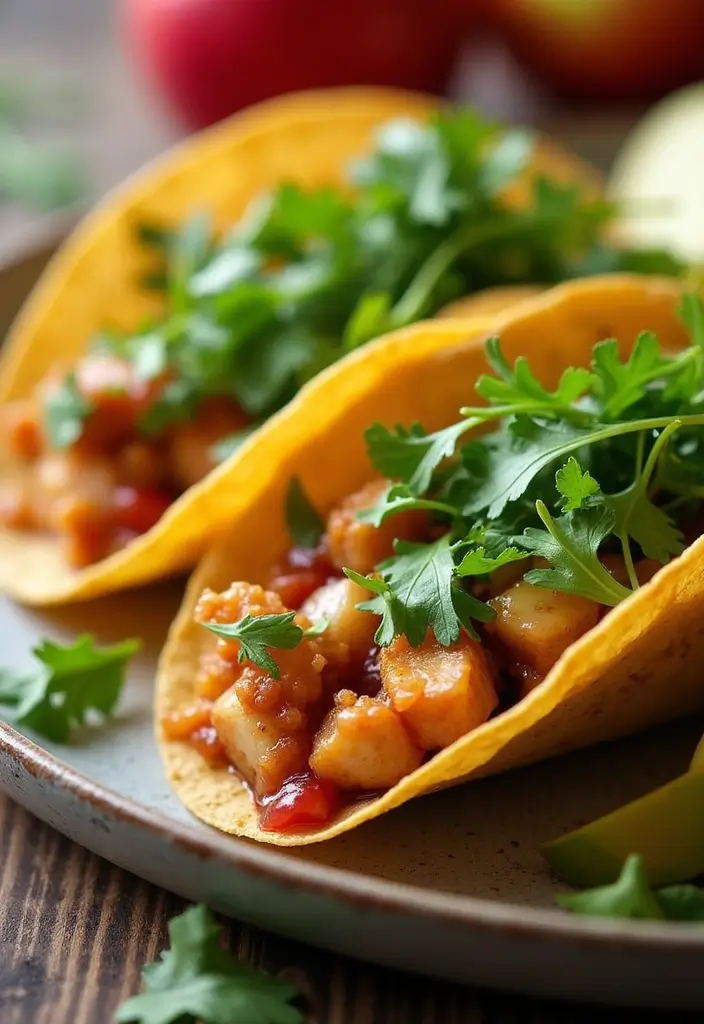 29 Healthy Chicken Taco Recipes for Guilt-Free Dinners 104 29 Healthy Chicken Taco Recipes for Guilt-Free Dinners - 16. Apple BBQ Chicken Tacos