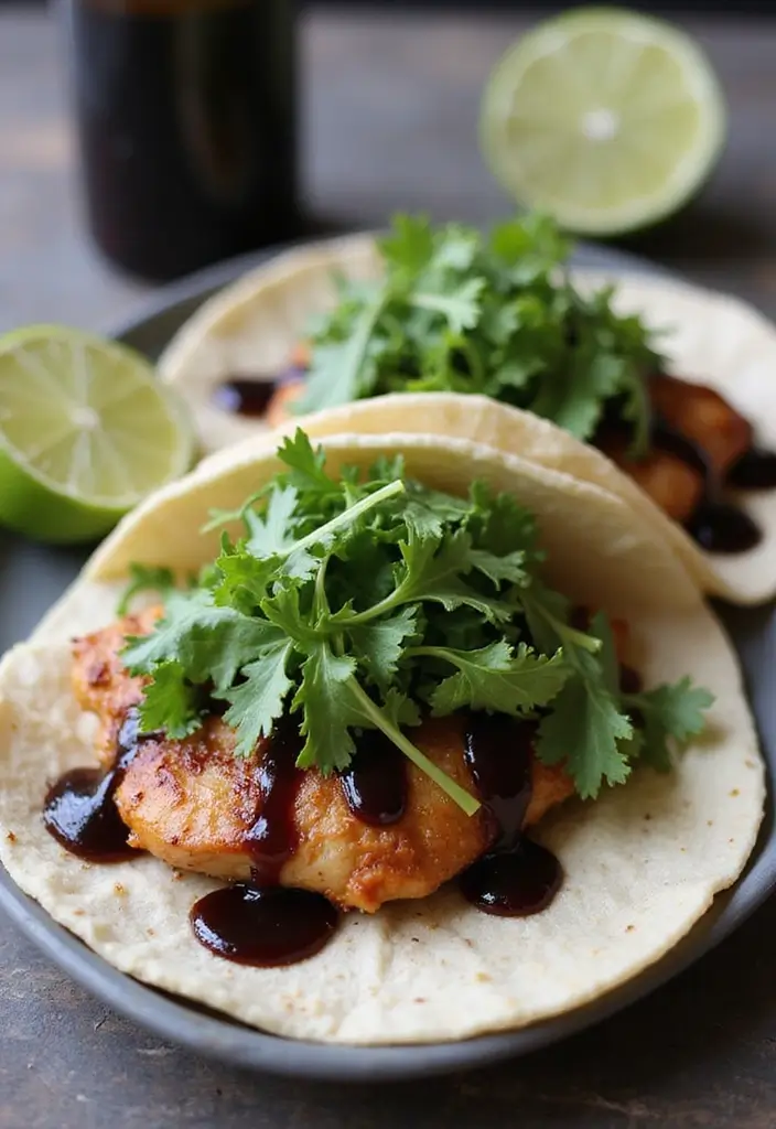 29 Healthy Chicken Taco Recipes for Guilt-Free Dinners 111 29 Healthy Chicken Taco Recipes for Guilt-Free Dinners - 17. Balsamic Glazed Chicken Tacos