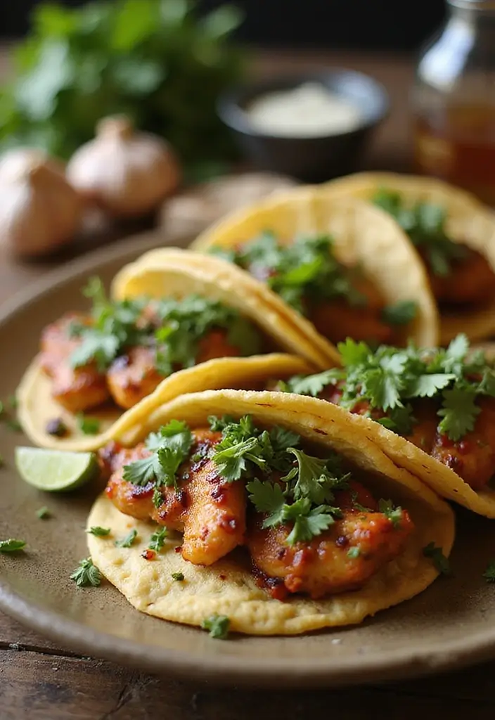 29 Healthy Chicken Taco Recipes for Guilt-Free Dinners 123 29 Healthy Chicken Taco Recipes for Guilt-Free Dinners - 19. Garlic Herb Chicken Tacos