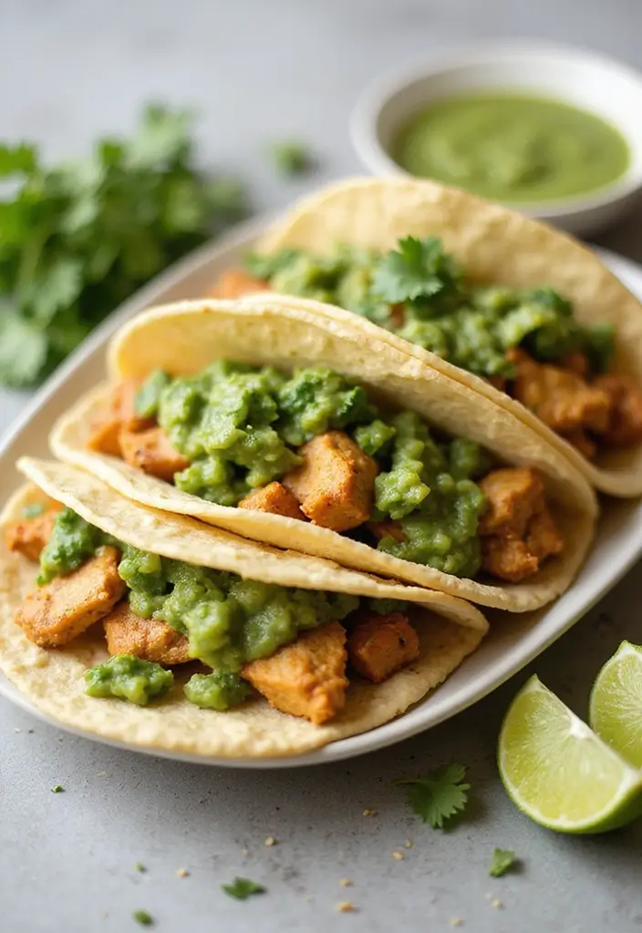 29 Healthy Chicken Taco Recipes for Guilt-Free Dinners 189 29 Healthy Chicken Taco Recipes for Guilt-Free Dinners - 29. Chicken Tacos with Green Salsa