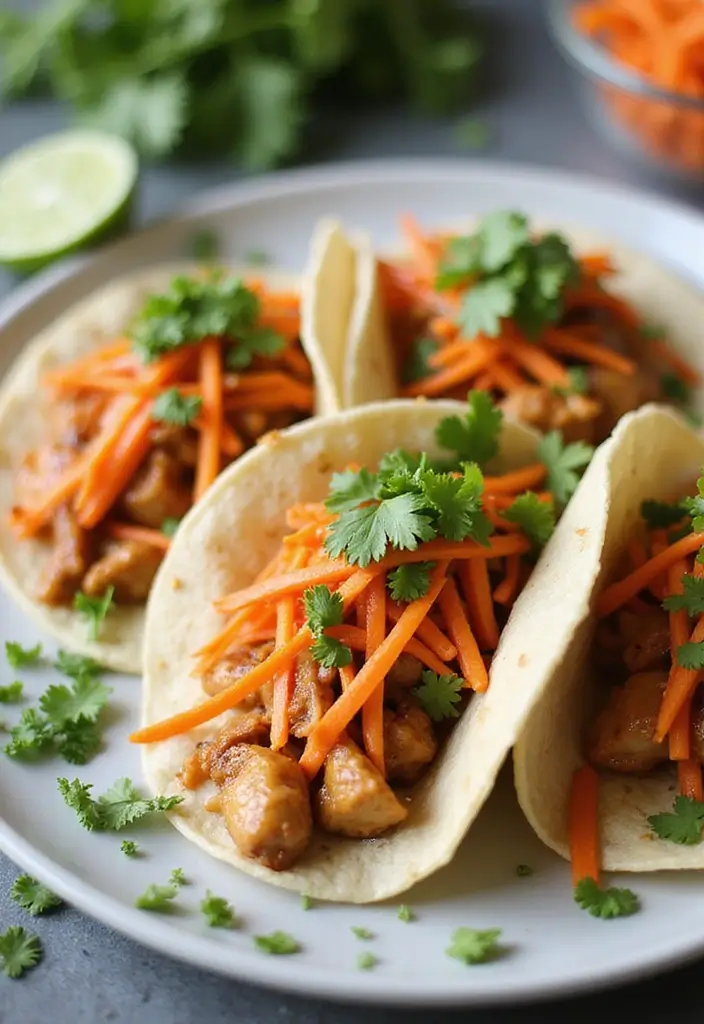 29 Healthy Chicken Taco Recipes for Guilt-Free Dinners 55 29 Healthy Chicken Taco Recipes for Guilt-Free Dinners - 9. Tangy Thai Chicken Tacos