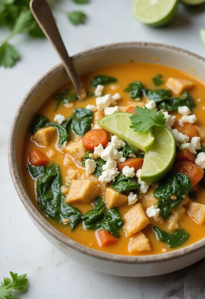 29 Keto Chicken Taco Soup Recipes for Low-Carb Comfort - 20. Spinach and Feta Chicken Taco Soup