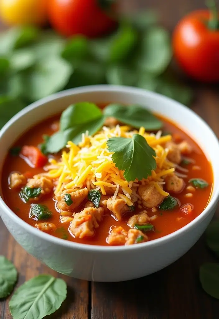 29 Keto Chicken Taco Soup Recipes for Low-Carb Comfort - 9. Keto Chicken Taco Soup with Spinach