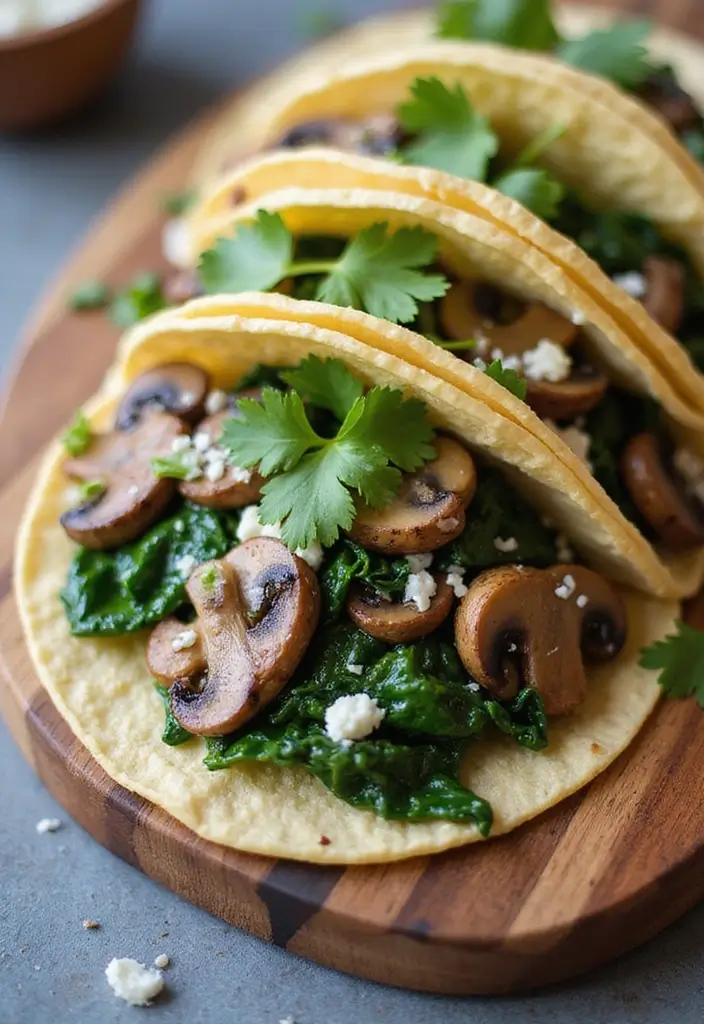 29 Taco Soft Shell Recipes for Homemade Taco Nights 1 29 Taco Soft Shell Recipes for Homemade Taco Nights - 1. Mushroom and Spinach Tacos