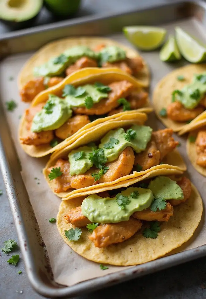 30+ Chicken Taco Recipes Easy and Flavorful 178 30+ Chicken Taco Recipes Easy and Flavorful - 28. Chicken Tacos with Avocado Crema