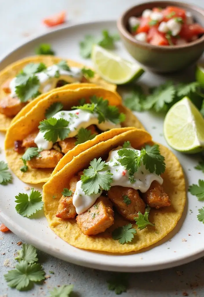 30+ Chicken Taco Recipes Easy and Flavorful 13 30+ Chicken Taco Recipes Easy and Flavorful - 3. Creamy Cilantro Lime Chicken Tacos