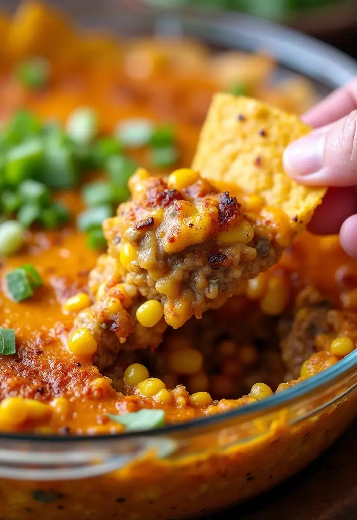 30 Hamburger Taco Dip Recipes for Parties and Game Day 62 30 Hamburger Taco Dip Recipes for Parties and Game Day - 10. Mexican Street Corn Hamburger Taco Dip