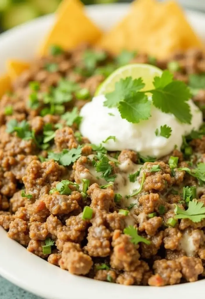 30 Hamburger Taco Dip Recipes for Parties and Game Day 142 30 Hamburger Taco Dip Recipes for Parties and Game Day - 22. Cilantro Lime Hamburger Taco Dip