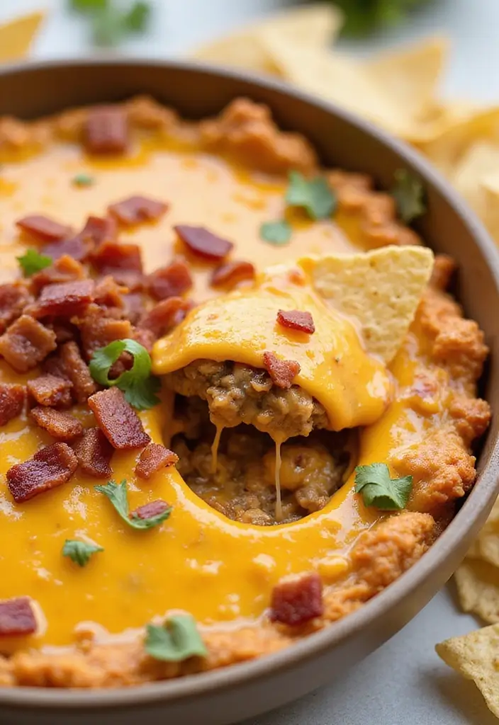 30 Hamburger Taco Dip Recipes for Parties and Game Day 13 30 Hamburger Taco Dip Recipes for Parties and Game Day - 3. Cheesy Bacon Hamburger Taco Dip