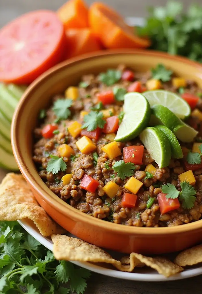 30 Hamburger Taco Dip Recipes for Parties and Game Day 20 30 Hamburger Taco Dip Recipes for Parties and Game Day - 4. Vegetarian Hamburger Taco Dip