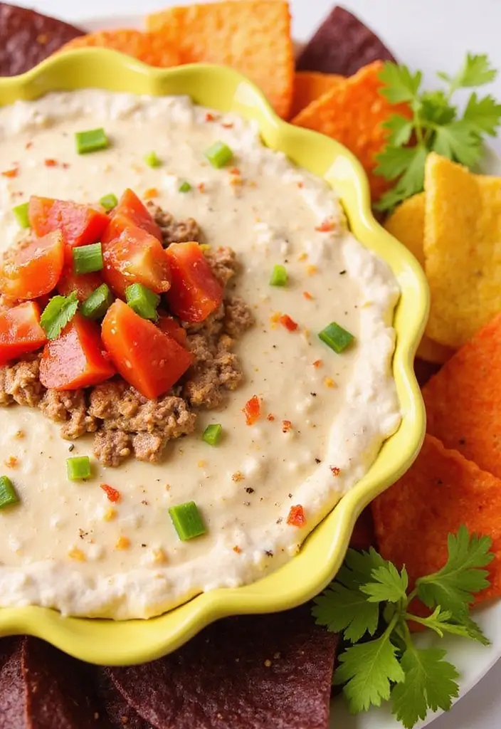 30 Hamburger Taco Dip Recipes for Parties and Game Day 41 30 Hamburger Taco Dip Recipes for Parties and Game Day - 7. Ranch Hamburger Taco Dip