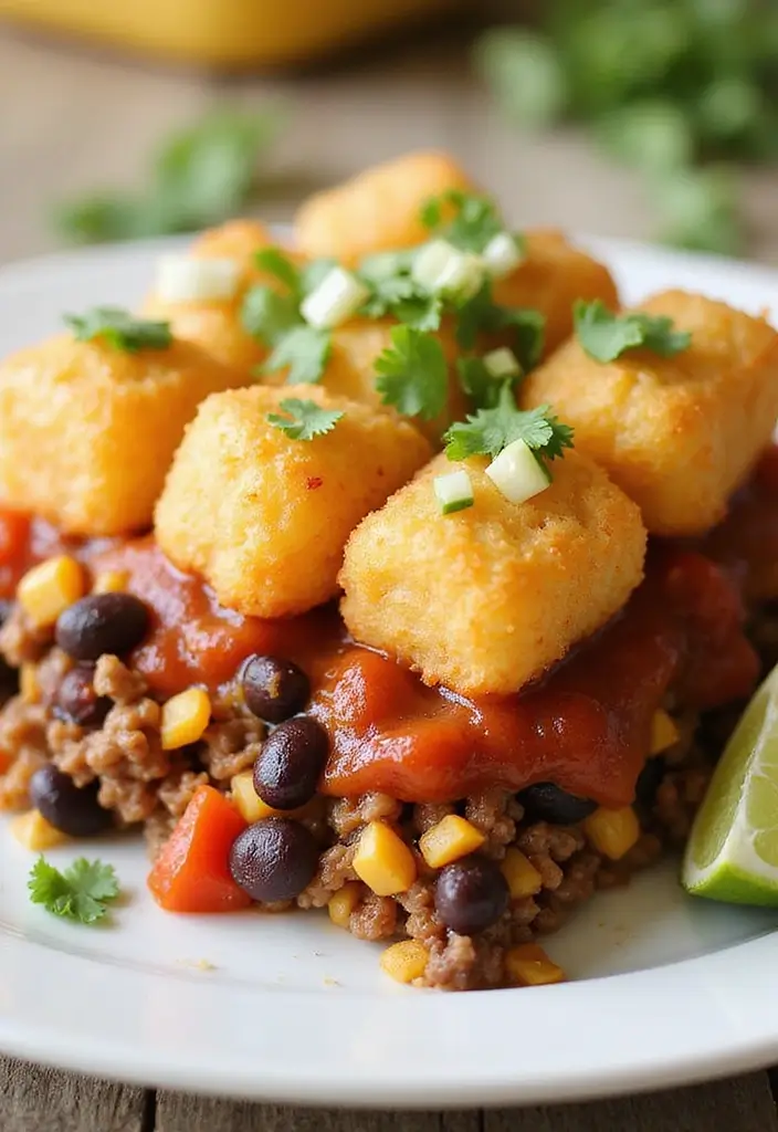 30+ Taco Tater Tot Casserole Recipes the Whole Family Will Love 134 30+ Taco Tater Tot Casserole Recipes the Whole Family Will Love - 20. Taco Tater Tot Casserole with Salsa and Beans