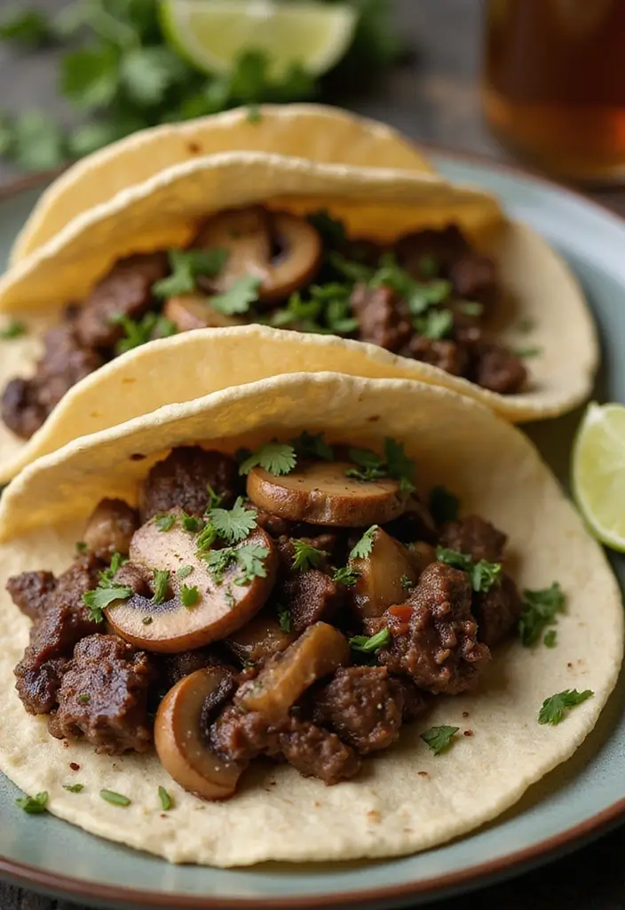 30 Top Round Steak Taco Recipes for Protein-Packed Meals 69 30 Top Round Steak Taco Recipes for Protein-Packed Meals - 11. Steak and Mushroom Tacos