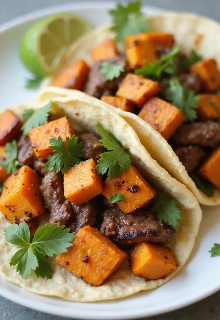30 Top Round Steak Taco Recipes for Protein-Packed Meals 74 30 Top Round Steak Taco Recipes for Protein-Packed Meals - 12. Steak and Sweet Potato Tacos