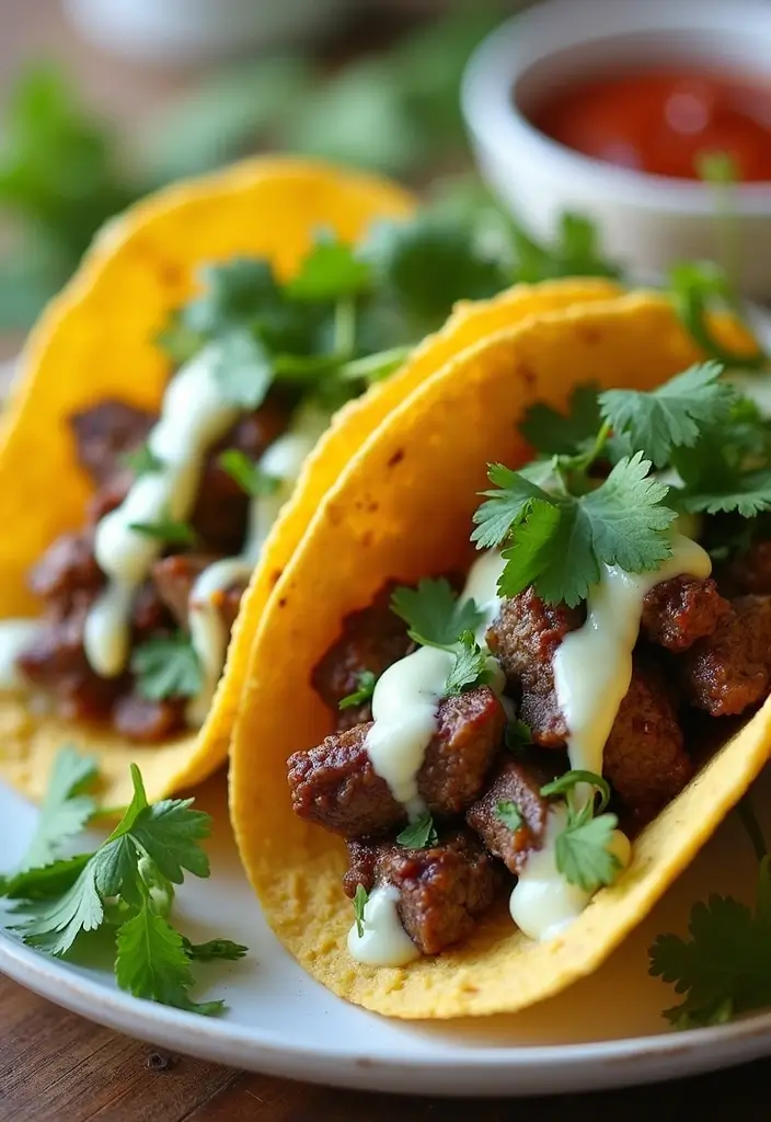 30 Top Round Steak Taco Recipes for Protein-Packed Meals 146 30 Top Round Steak Taco Recipes for Protein-Packed Meals - 22. Steak Tacos with Creamy Cilantro Dressing