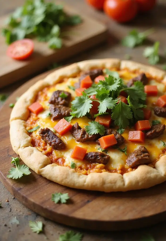 30 Top Round Steak Taco Recipes for Protein-Packed Meals 162 30 Top Round Steak Taco Recipes for Protein-Packed Meals - 24. Taco Pizza with Steak