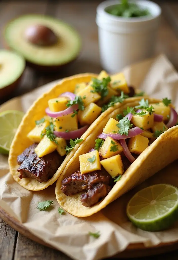 30 Top Round Steak Taco Recipes for Protein-Packed Meals 197 30 Top Round Steak Taco Recipes for Protein-Packed Meals - 29. Steak Tacos with Pineapple Salsa