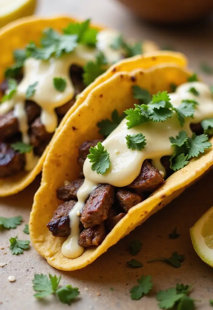 30 Top Round Steak Taco Recipes for Protein-Packed Meals 204 30 Top Round Steak Taco Recipes for Protein-Packed Meals - 30. Steak Tacos with Roasted Garlic Aioli
