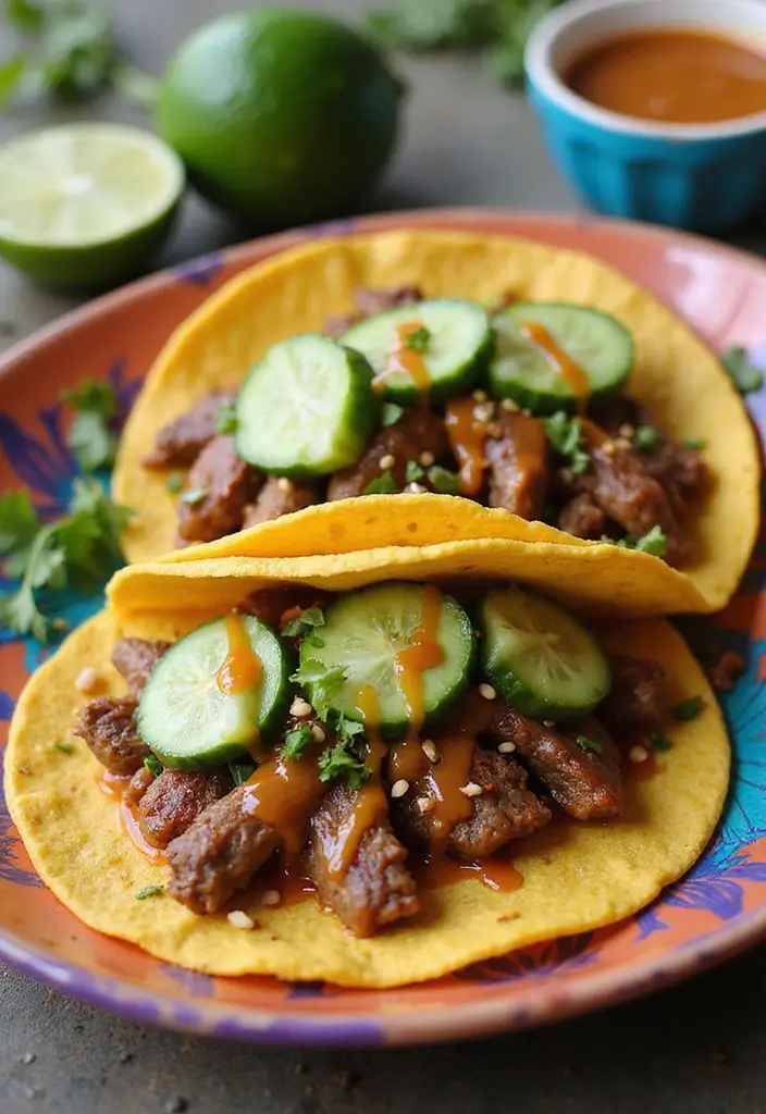 30 Top Round Steak Taco Recipes for Protein-Packed Meals 29 30 Top Round Steak Taco Recipes for Protein-Packed Meals - 5. Asian-Inspired Steak Tacos