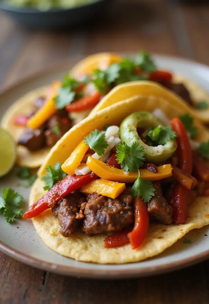 30 Top Round Steak Taco Recipes for Protein-Packed Meals 41 30 Top Round Steak Taco Recipes for Protein-Packed Meals - 7. Steak Fajita Tacos
