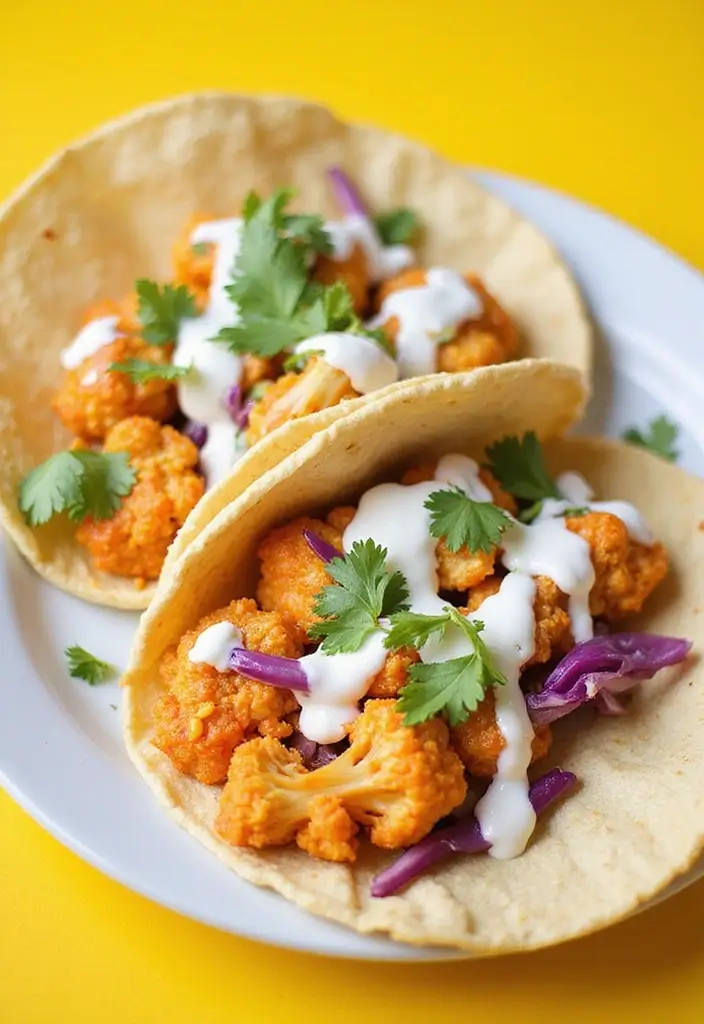 30 Vegan Taco Tuesday Recipes for Plant-Based Fun 86 30 Vegan Taco Tuesday Recipes for Plant-Based Fun - 14. Buffalo Cauliflower Tacos: Spicy and Tangy