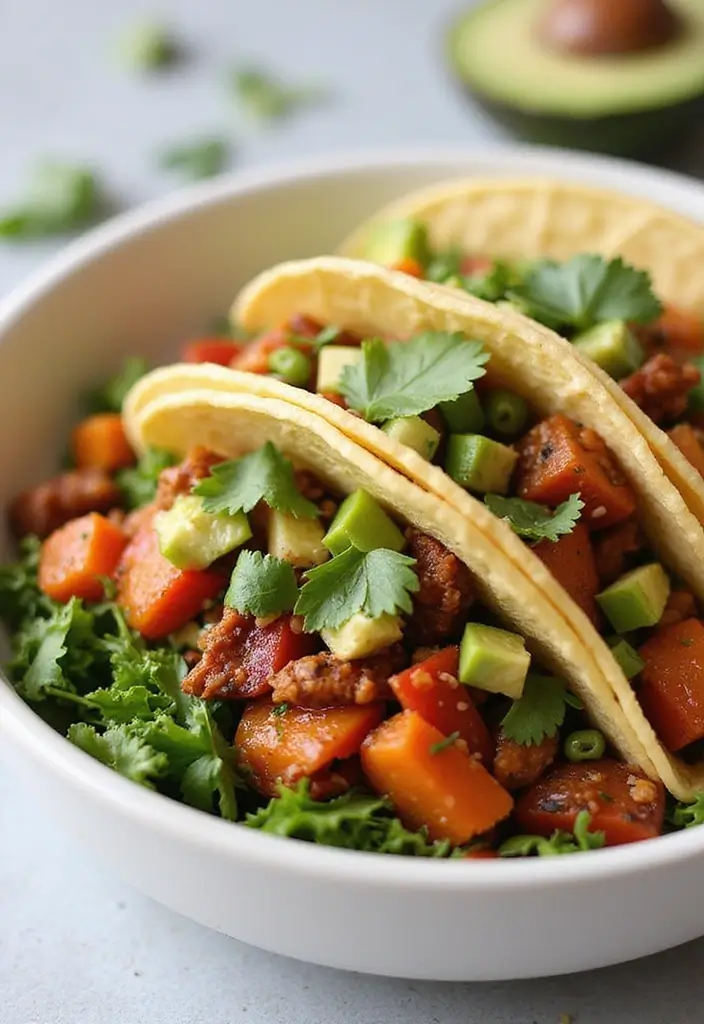 30 Vegan Taco Tuesday Recipes for Plant-Based Fun 156 30 Vegan Taco Tuesday Recipes for Plant-Based Fun - 24. Vegan Taco Bowl: One-Bowl Wonder