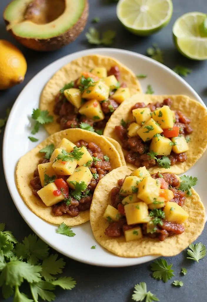 30 Vegan Taco Tuesday Recipes for Plant-Based Fun 53 30 Vegan Taco Tuesday Recipes for Plant-Based Fun - 9. Pineapple Salsa Tacos: Tropical Delight